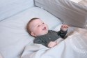 Zestaw do łóżeczka: personalizowana pościel 120x90 cm i ochraniacz, szara bawełna premium pima