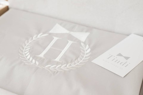 Zestaw do łóżeczka: personalizowana pościel 120x90 cm i ochraniacz, szara bawełna premium pima Zestaw do łóżeczka: personalizowana pościel 120x90 cm i ochraniacz, szara bawełna premium pima