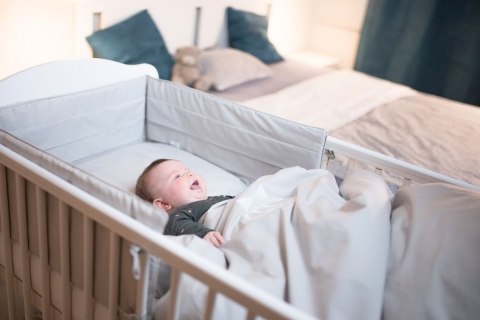 Zestaw do łóżeczka: personalizowana pościel 120x90 cm i ochraniacz, szara bawełna premium pima Zestaw do łóżeczka: personalizowana pościel 120x90 cm i ochraniacz, szara bawełna premium pima