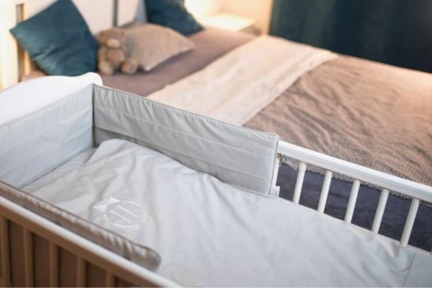 Zestaw do łóżeczka: personalizowana pościel 120x90 cm i ochraniacz, szara bawełna premium pima Zestaw do łóżeczka: personalizowana pościel 120x90 cm i ochraniacz, szara bawełna premium pima