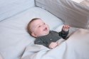 Zestaw do łóżeczka: pościel 135x100 cm i ochraniacz, szara bawełna premium pima